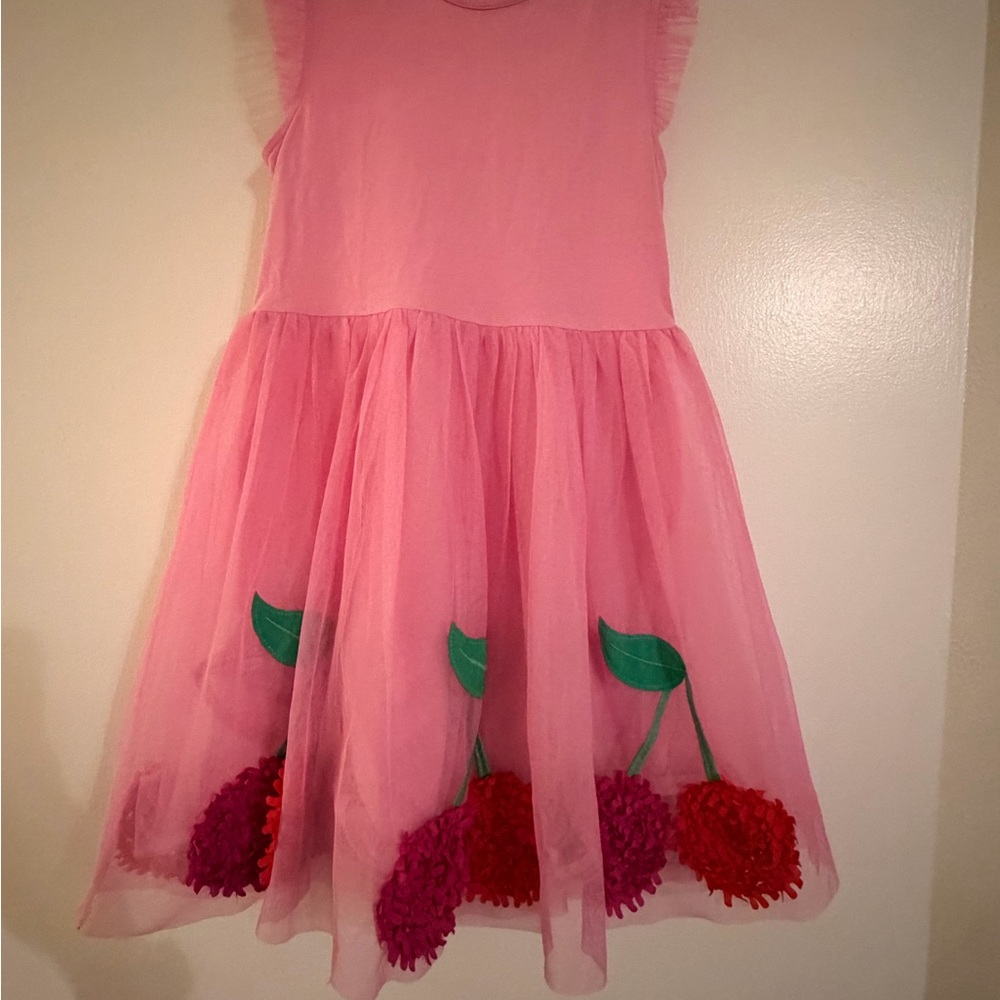 Mini Boden Pink Dress with Cherry Details